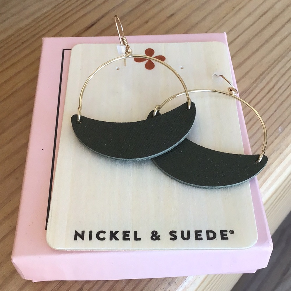 New Leather Asters Army Green Nickel & Suede Gold Hardware